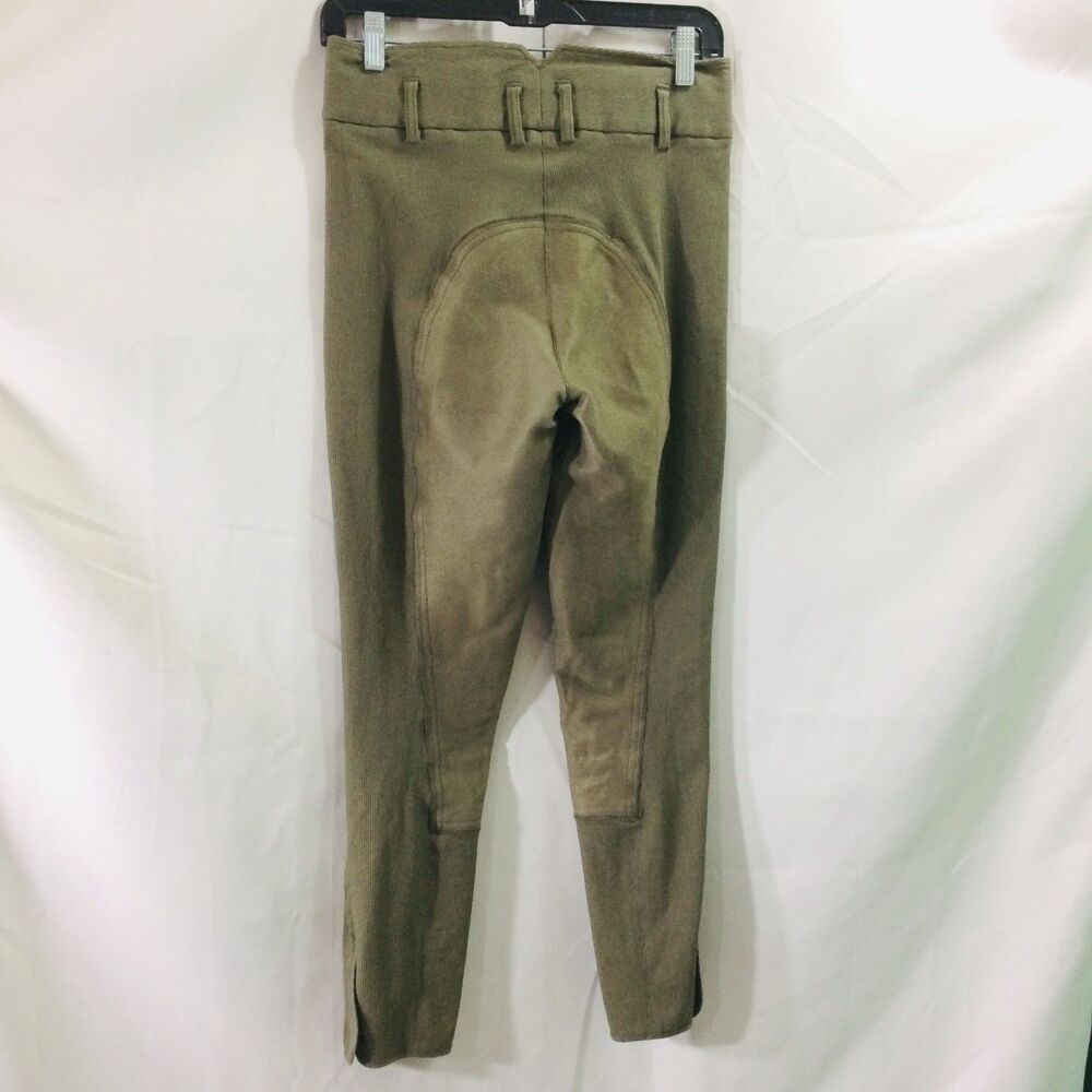 Olive Riding-Style Women's Pants - Picture 2 of 4